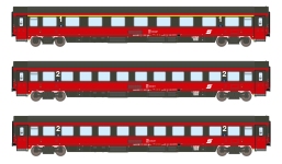 LEMKE Collection 24000 - N - 3-tlg. Set Personenwagen EC 64 Mozart, ÖBB, Ep. V - Set 1